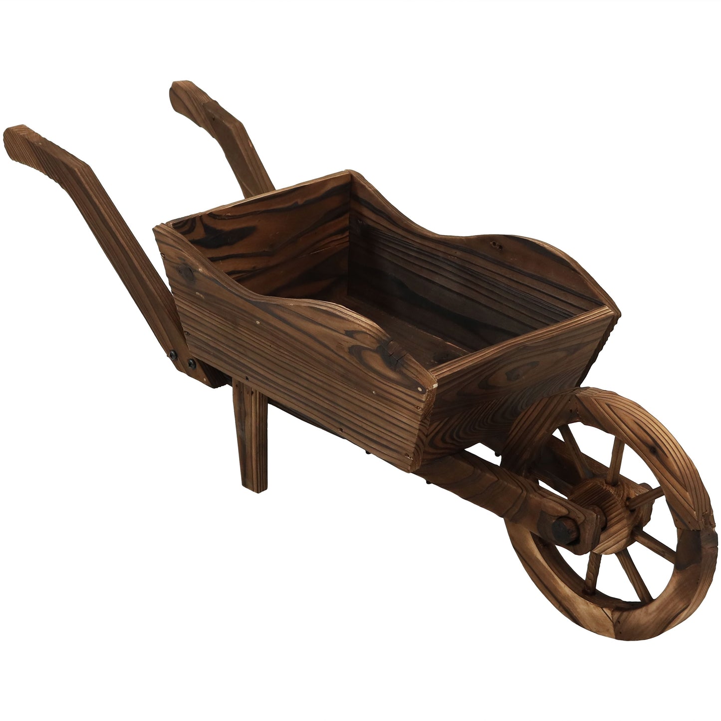 Wooden Decorative Wheelbarrow Planter - 35' W x 10.25' D x 12' H