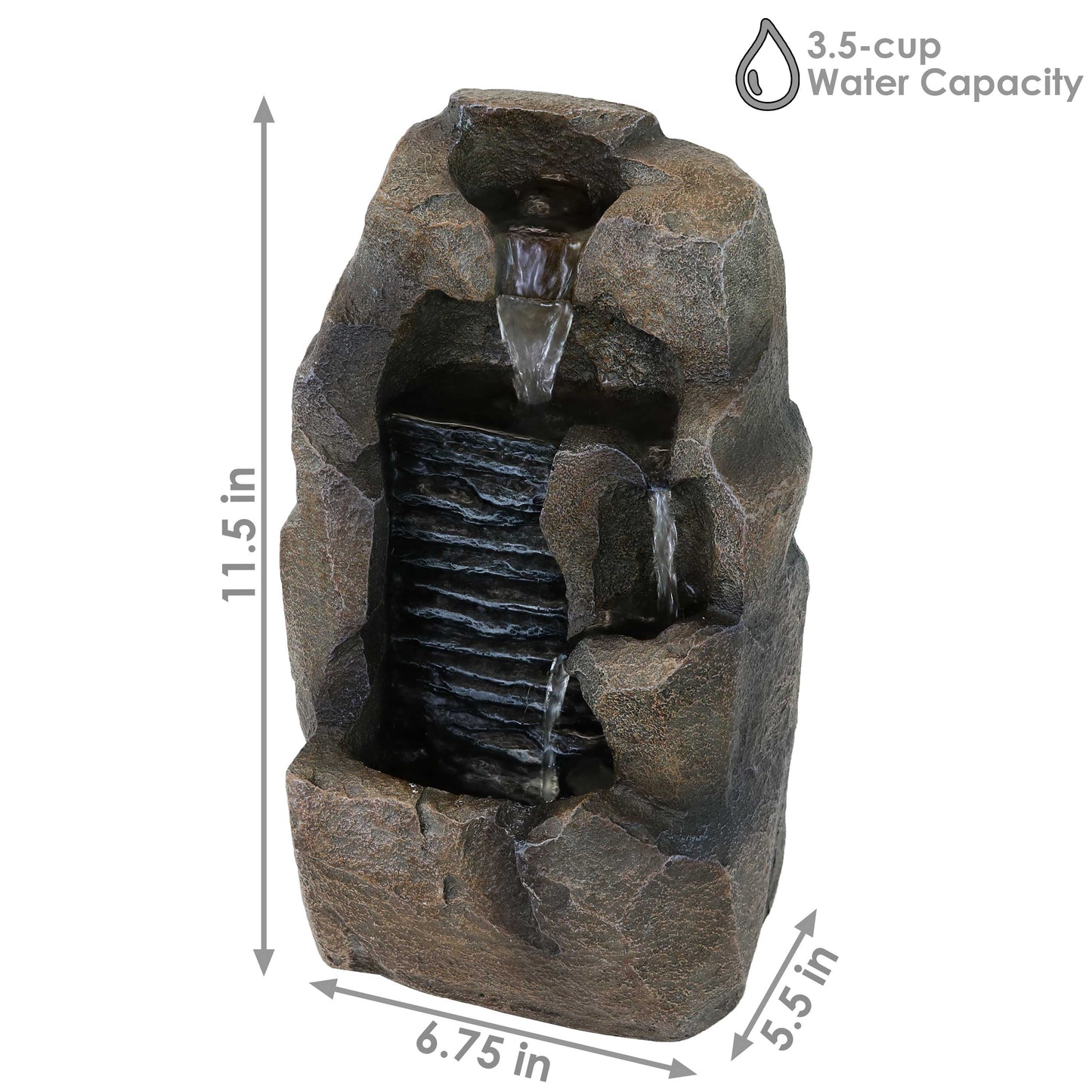 Stony Rock Waterfall Indoor Tabletop Fountain - 11'