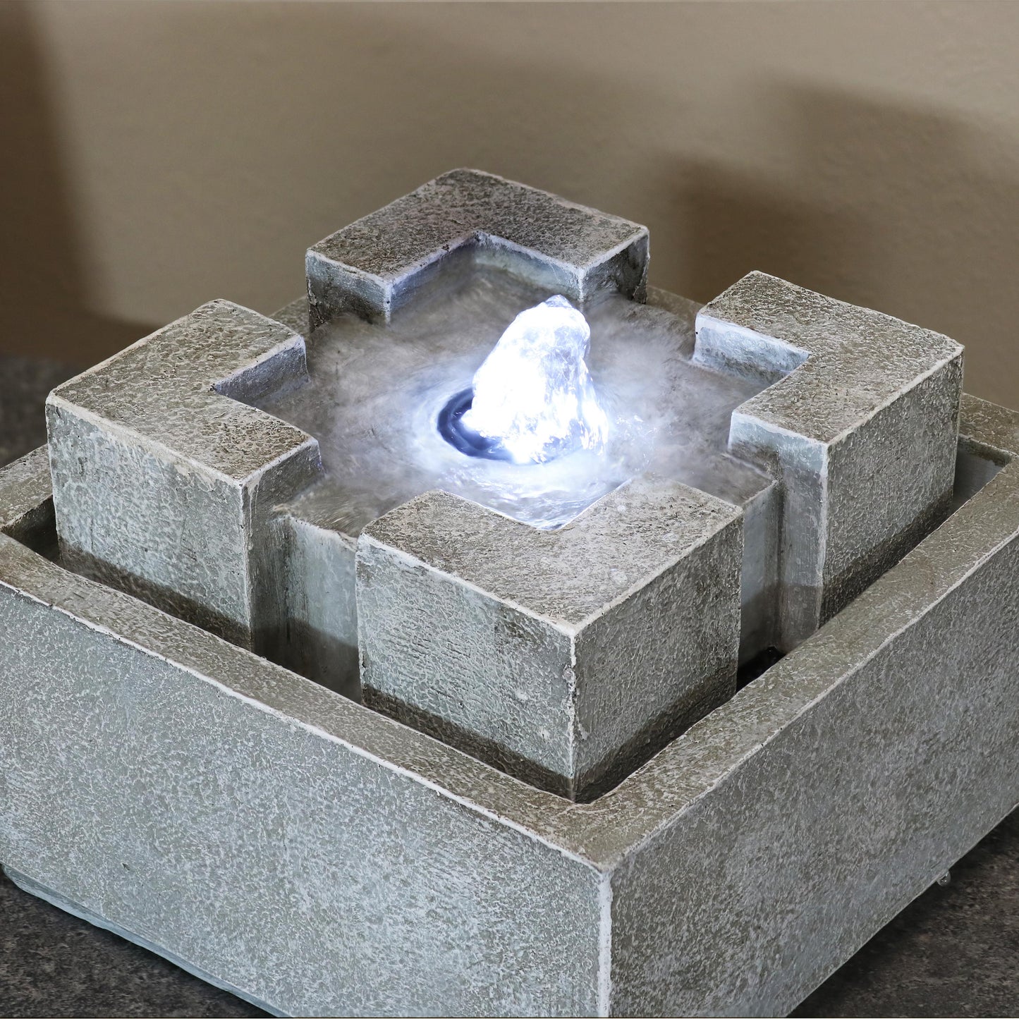 Square Dynasty Bubbling Indoor Tabletop Fountain - 7'