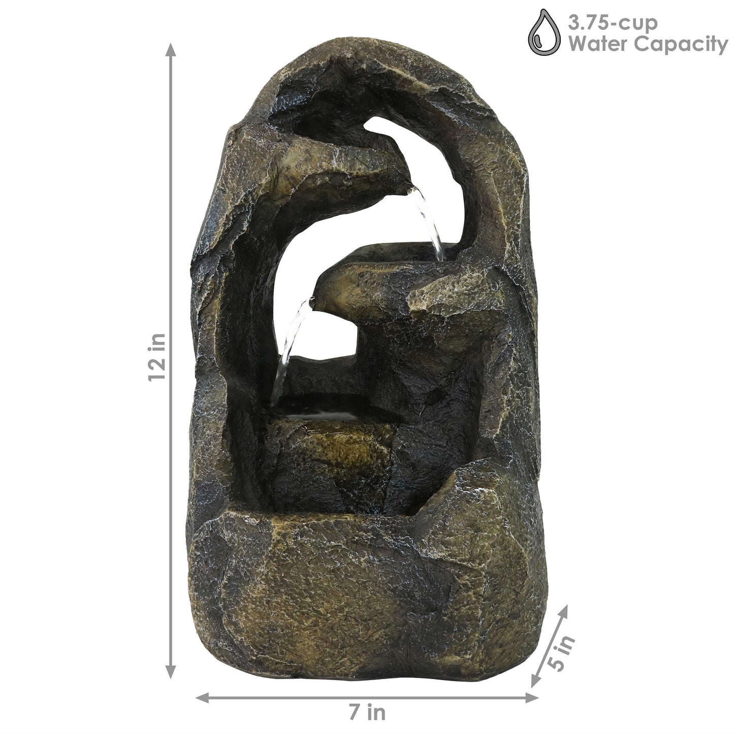 Cavernous Rock Tiers Indoor Tabletop Fountain - 12'