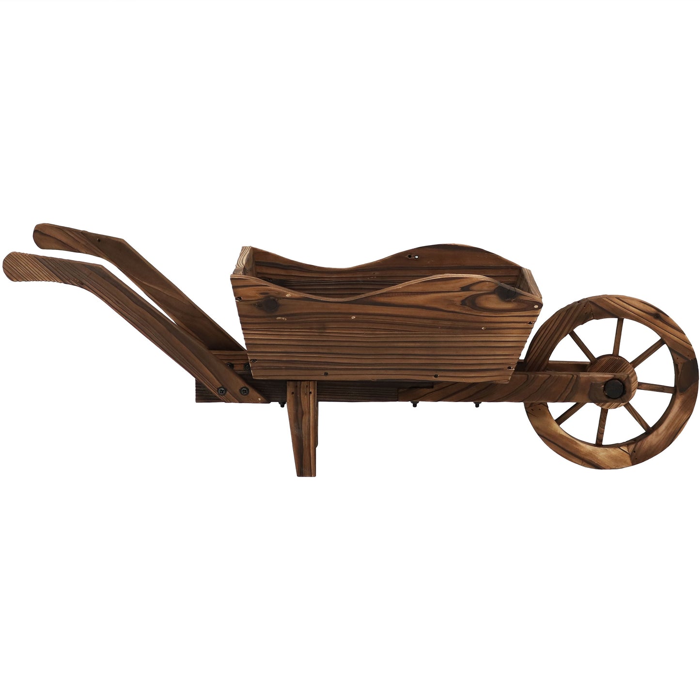 Wooden Decorative Wheelbarrow Planter - 35' W x 10.25' D x 12' H
