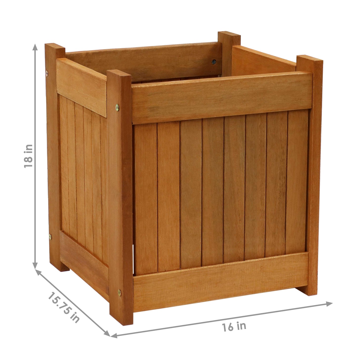 Meranti Outdoor Square Wooden Planter Box - 16'