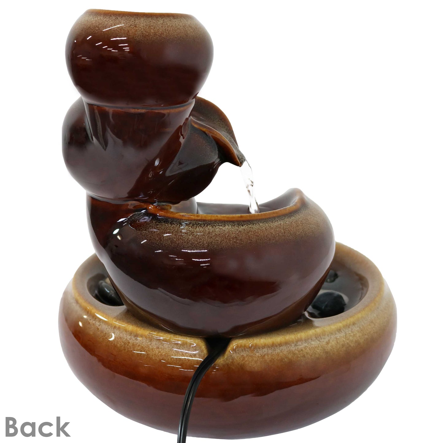 Tiered Vessels Indoor Ceramic Indoor Water Fountain - 10'