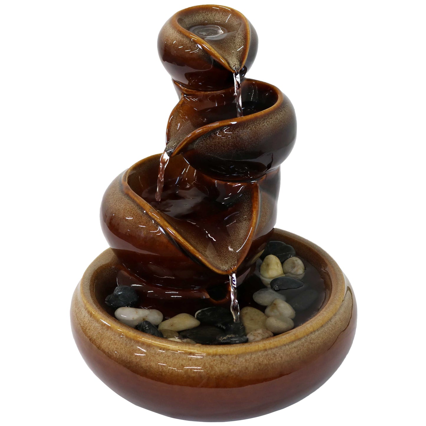 Tiered Vessels Indoor Ceramic Indoor Water Fountain - 10'