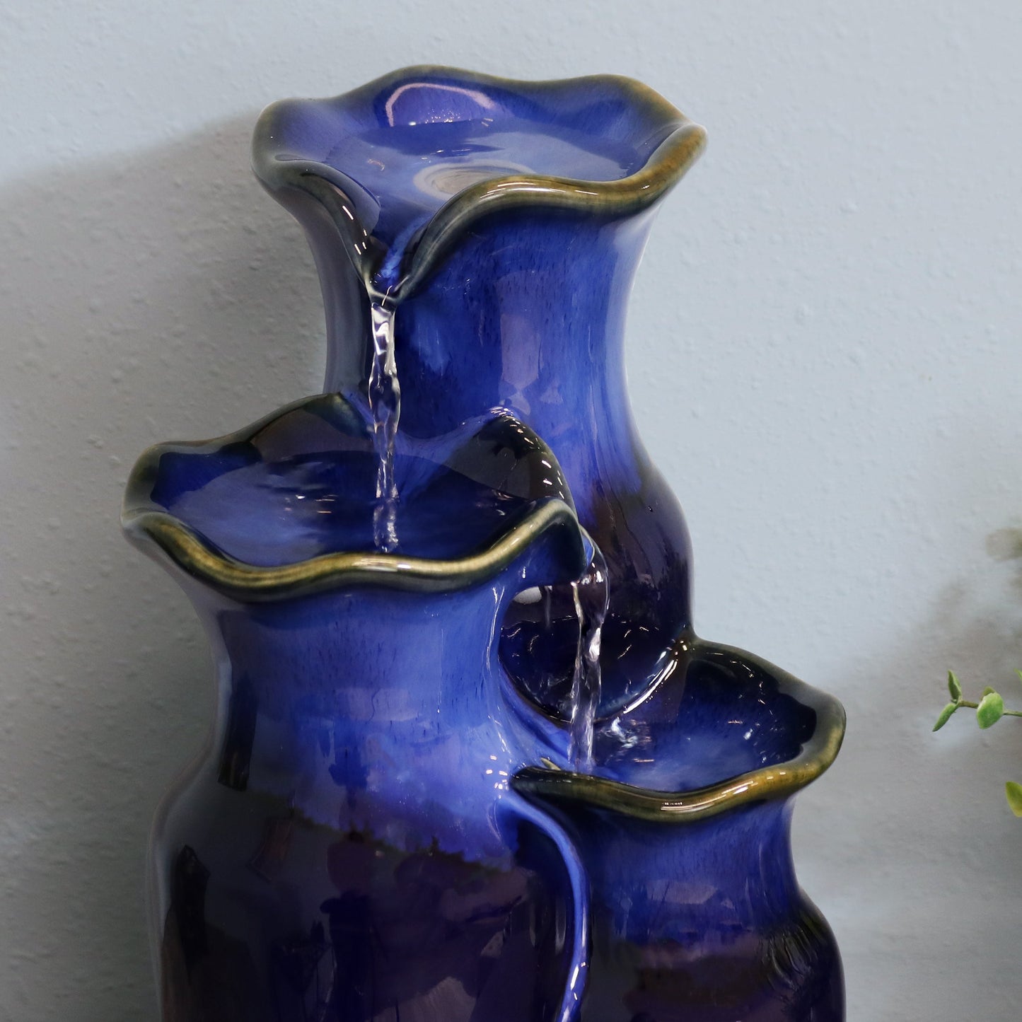 Blue Glazed Pitchers Ceramic Tabletop Fountain - 11'