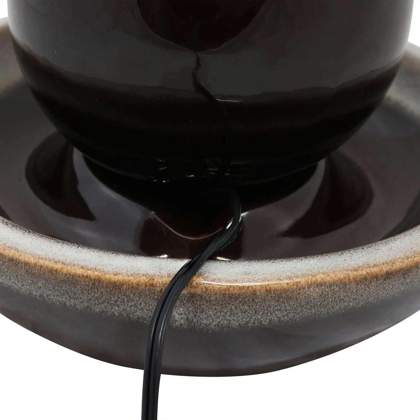 Ceramic Tabletop Water Fountain with Modern Orb Design - 7'