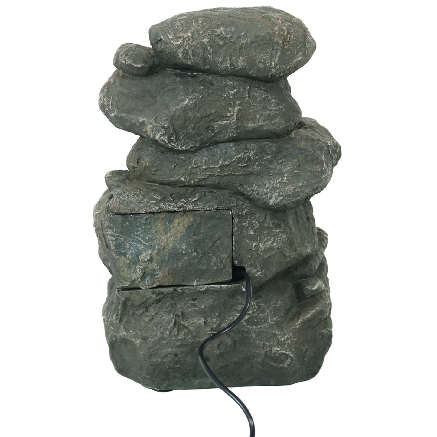 Stacked Rock Waterfall Fountain with LED Lights - 10'