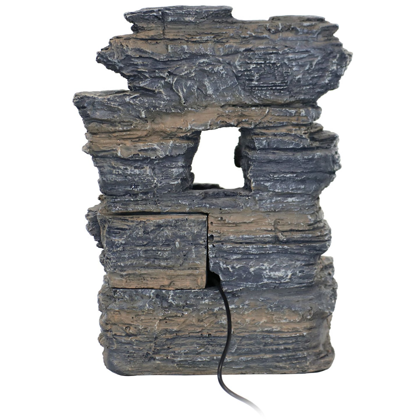 Five Stream Rock Cavern Indoor Tabletop Water Fountain with LED Lights - 13'