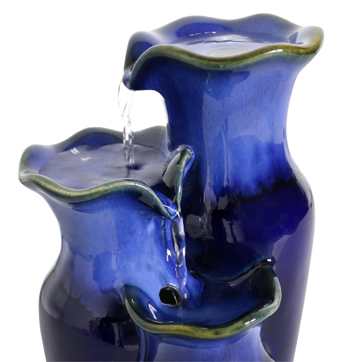 Blue Glazed Pitchers Ceramic Tabletop Fountain - 11'