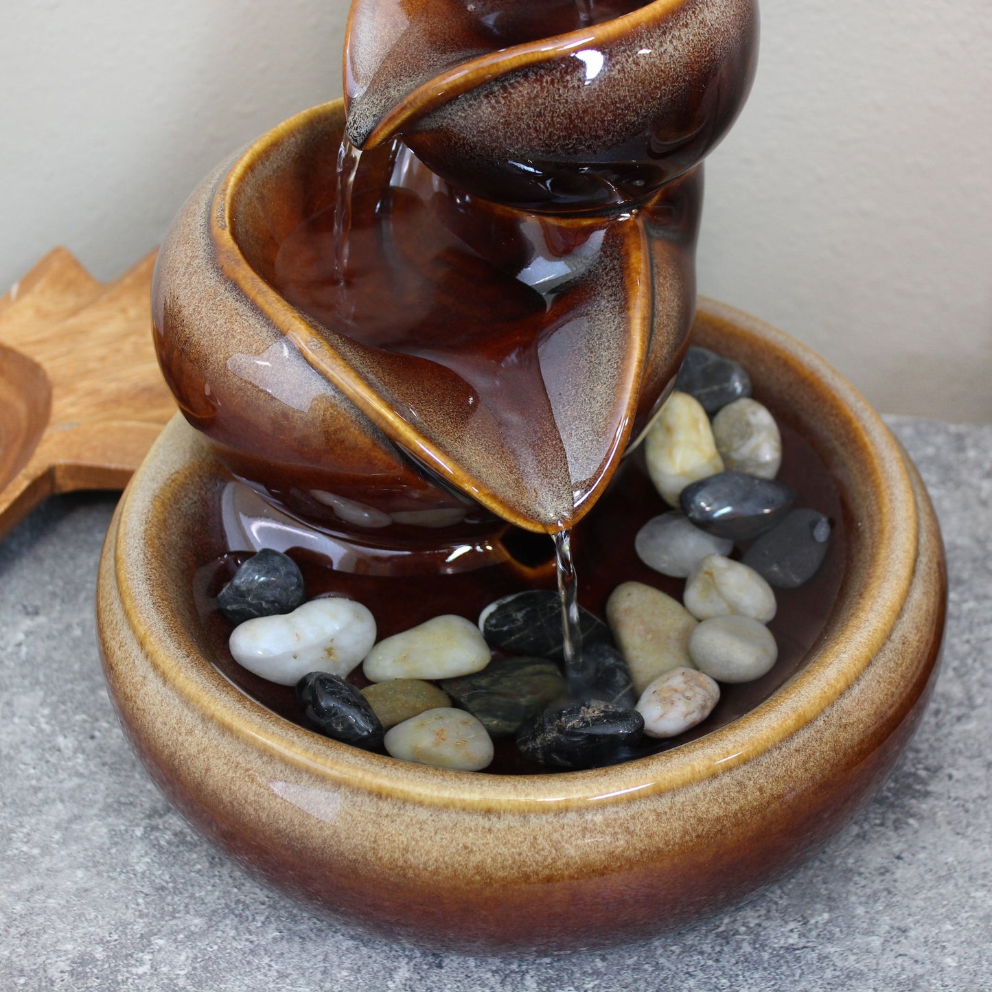 Tiered Vessels Indoor Ceramic Indoor Water Fountain - 10'