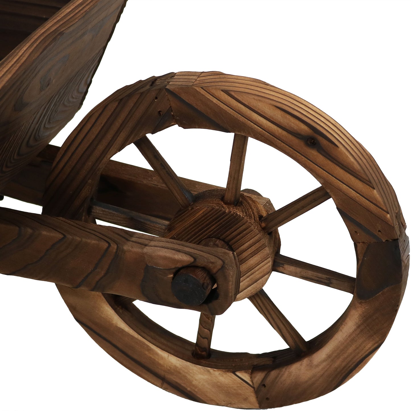 Wooden Decorative Wheelbarrow Planter - 35' W x 10.25' D x 12' H