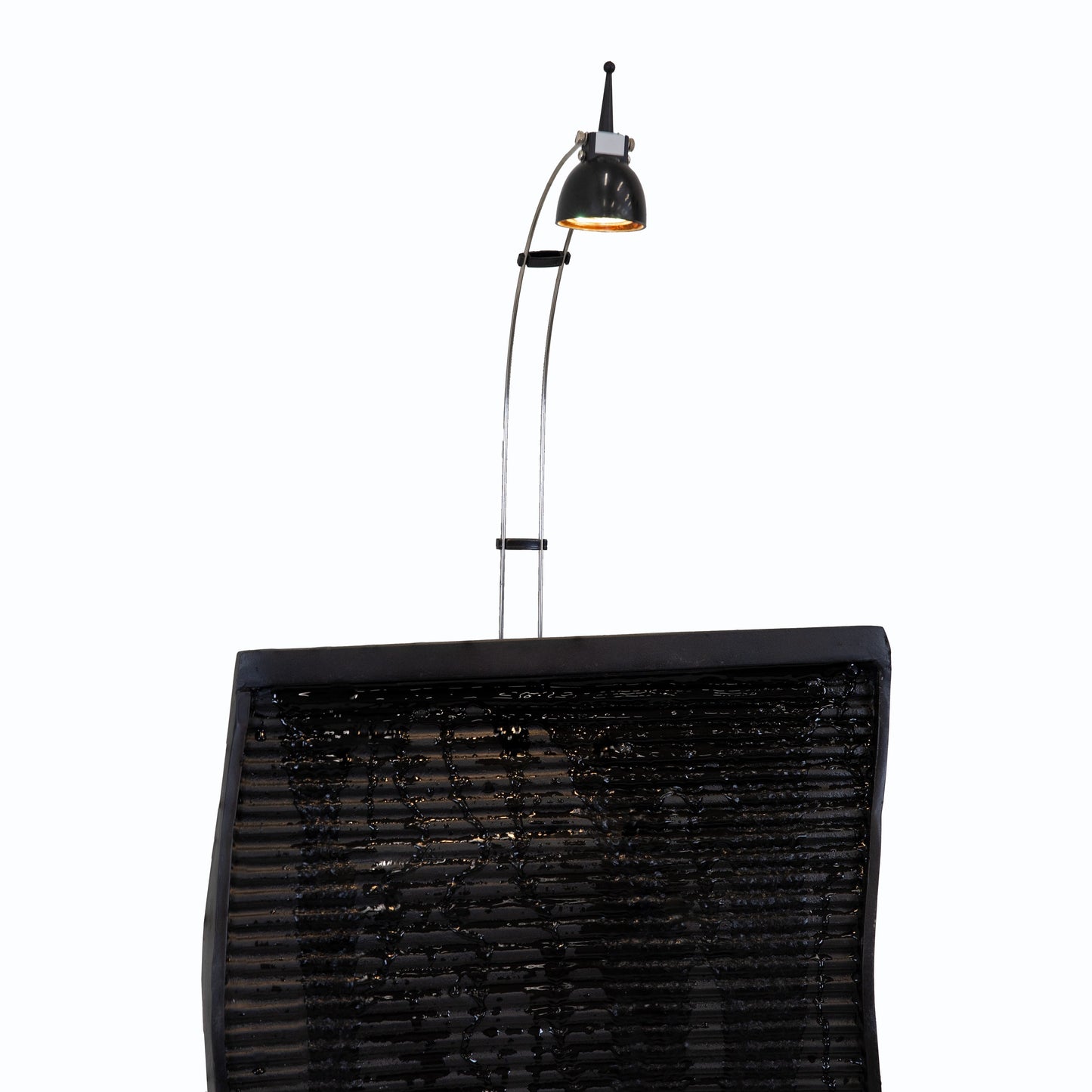 Curved Ridge Slate Tall Indoor Water Fountain with Light - 56'