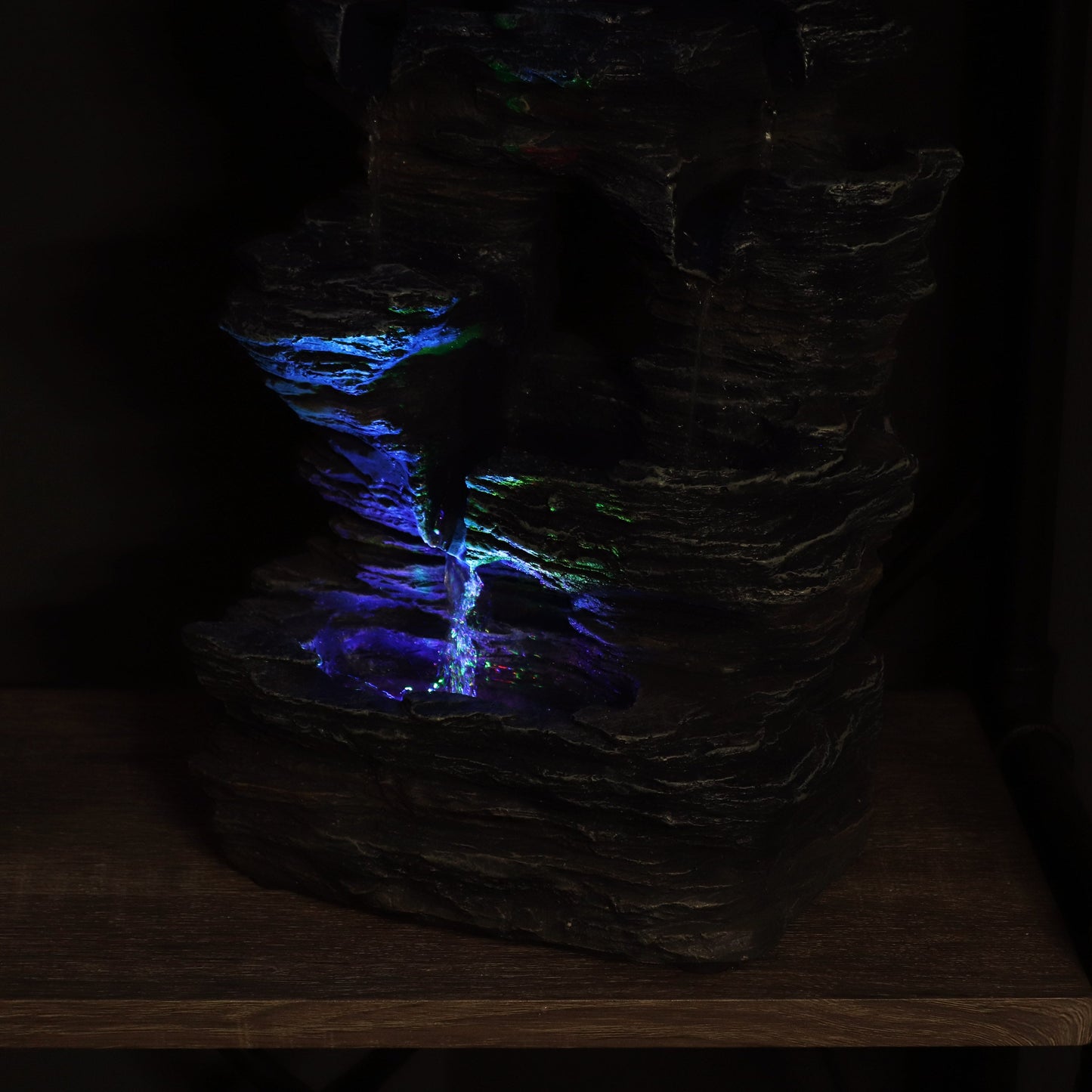 Five Stream Rock Cavern Indoor Tabletop Water Fountain with LED Lights - 13'