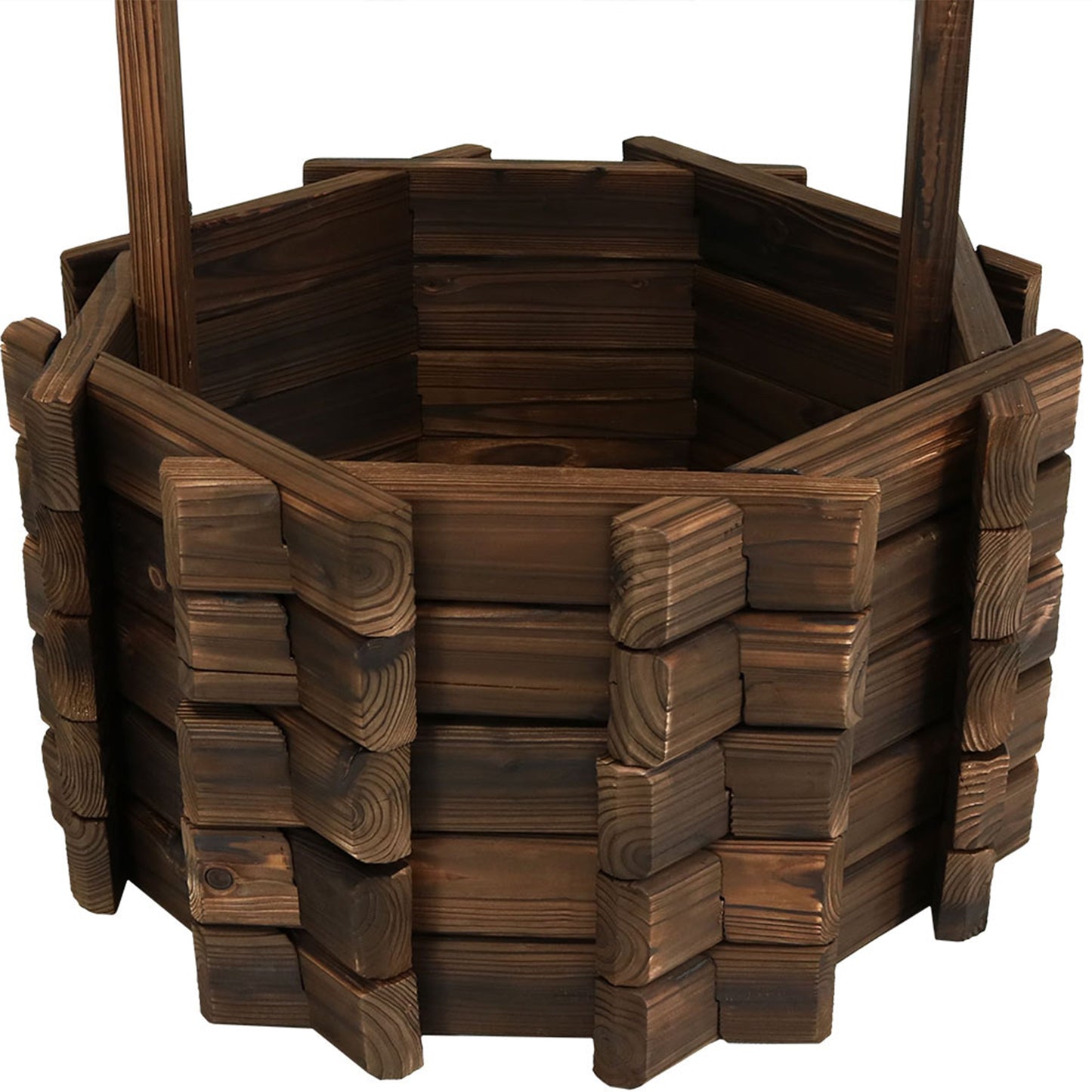 Wooden Garden Wishing Well Planter Cover for Outside - 45' H