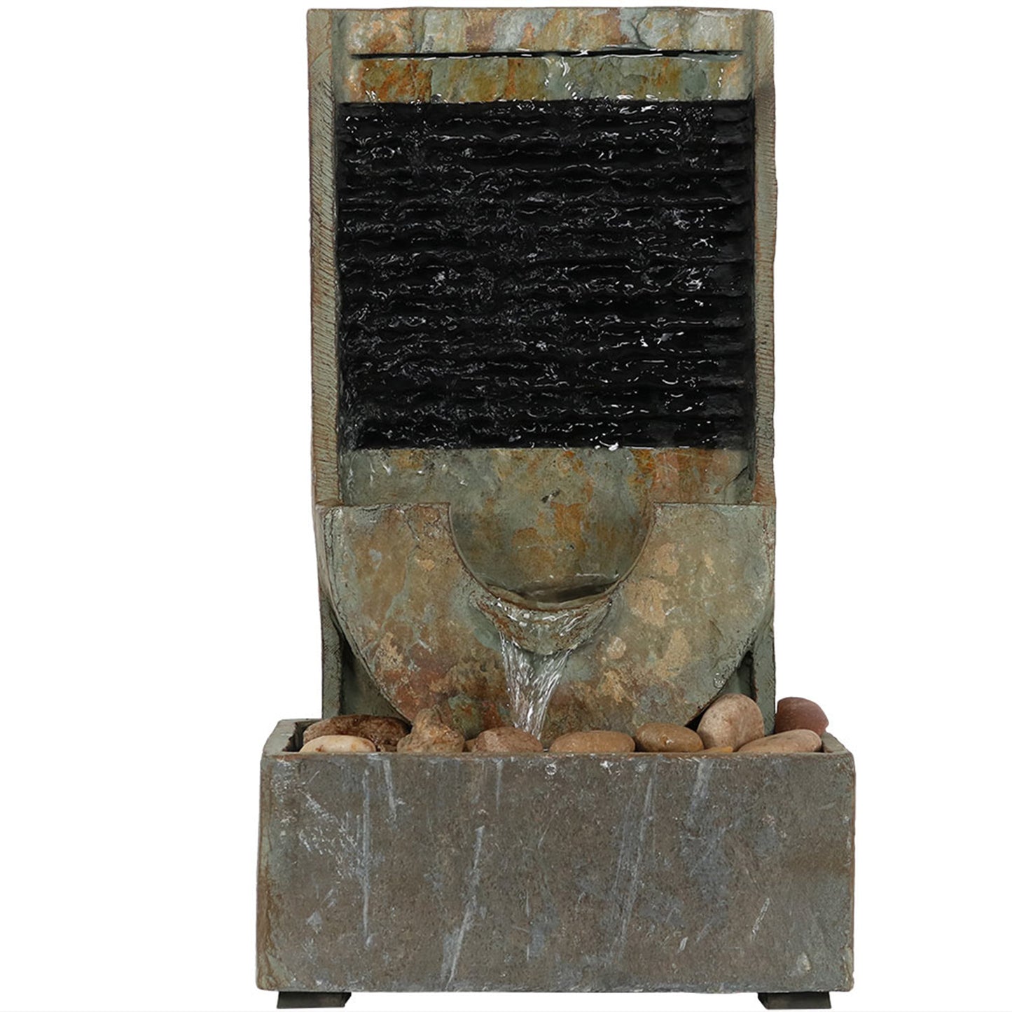 Half Moon Slate Indoor Water Fountain - 16'