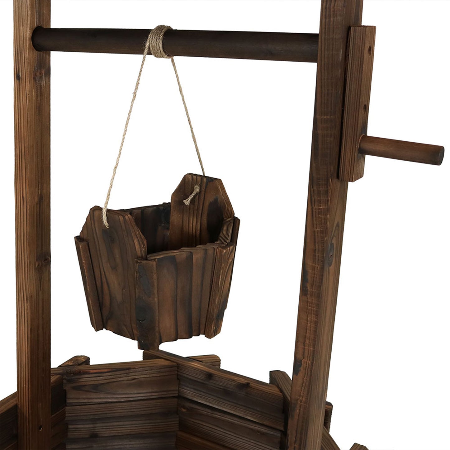 Wooden Garden Wishing Well Planter Cover for Outside - 45' H
