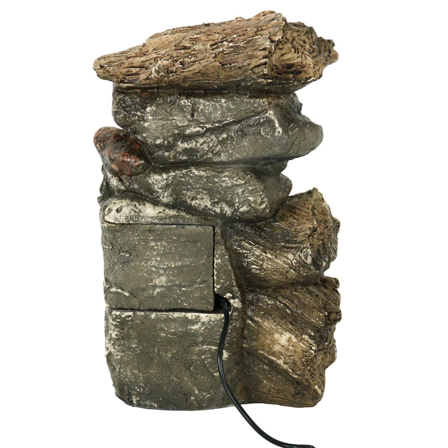 Tiered Rock & Log Indoor Waterfall Fountain with LED Lights - 10'