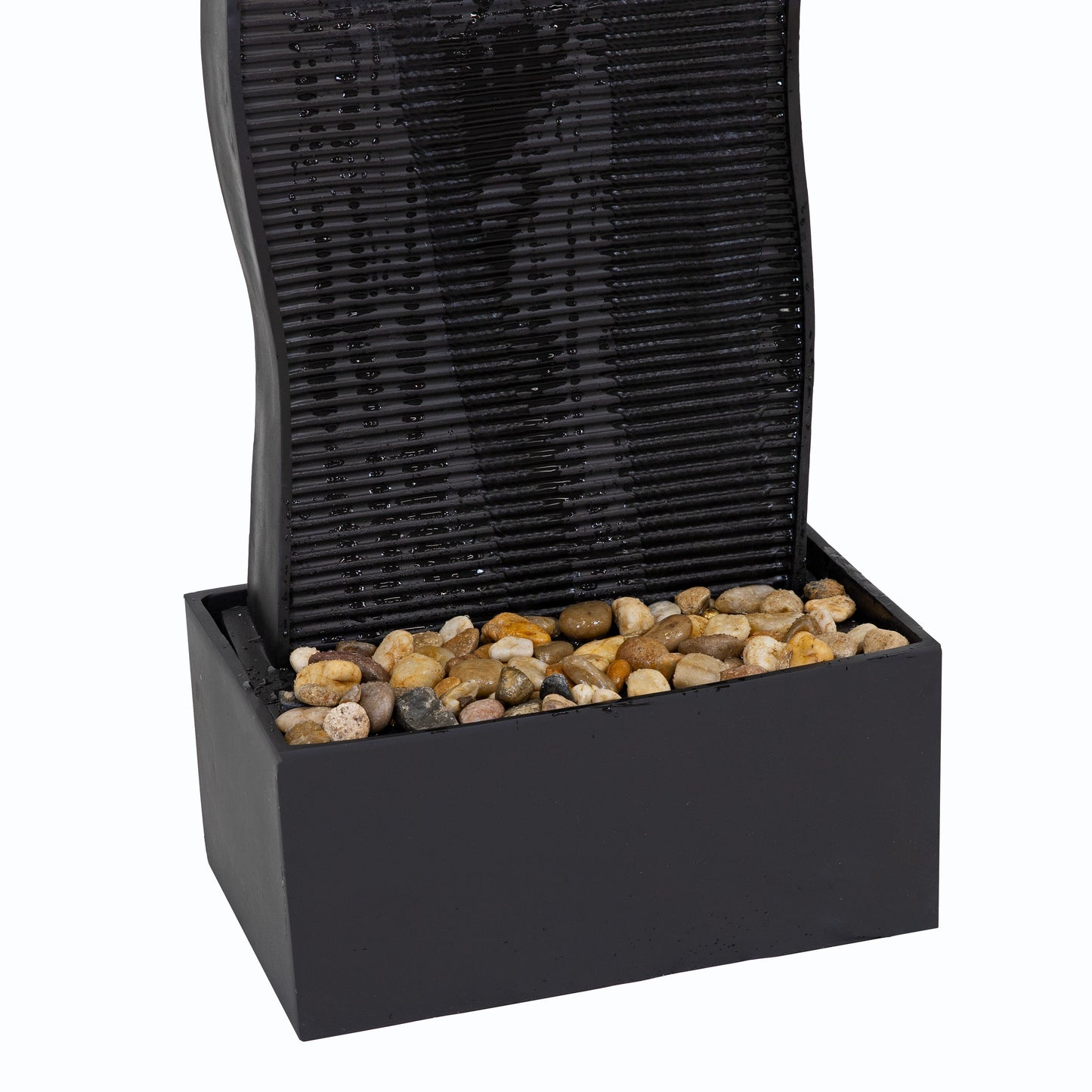 Curved Ridge Slate Tall Indoor Water Fountain with Light - 56'
