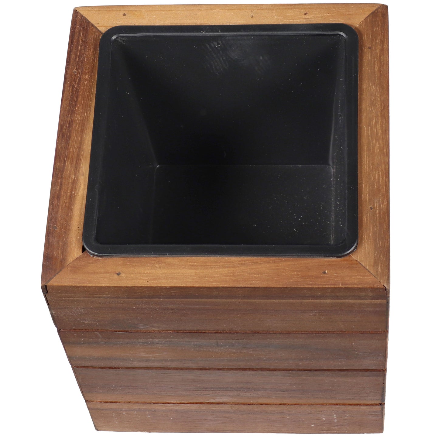3-Piece Square Wooden Planter Boxes with Plastic Liners