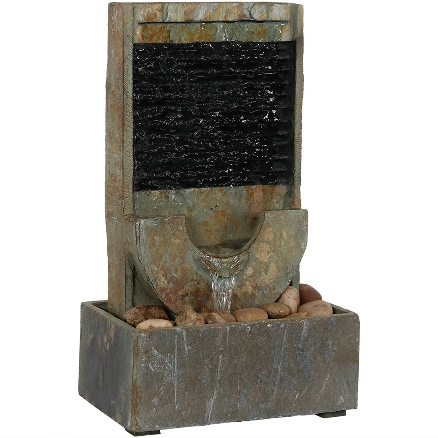 Half Moon Slate Indoor Water Fountain - 16'