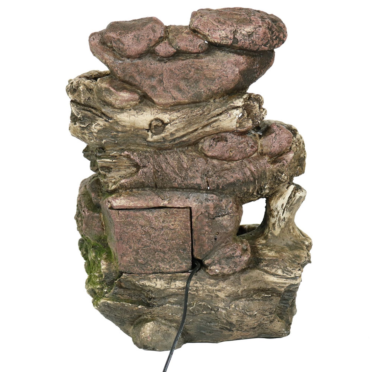 5-Step Rock Falls Tabletop Water Fountain with LED Lights - 14'