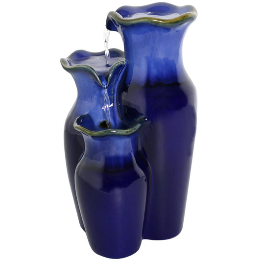 Blue Glazed Pitchers Ceramic Tabletop Fountain - 11'