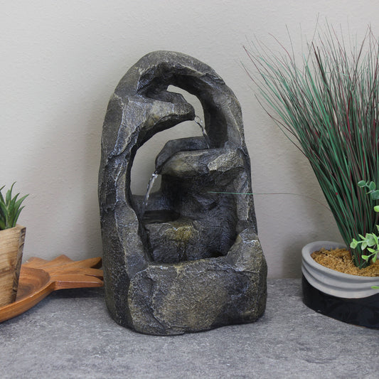 Cavernous Rock Tiers Indoor Tabletop Fountain - 12'